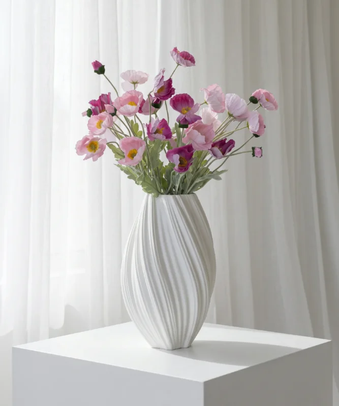 Realistisches Kunstblumen-Bouquet Mohnblüten 8er in Pink und Rosa – bloom collection von 7 O'CLOCK