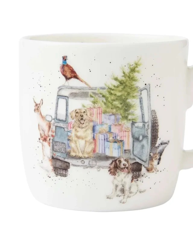 Weihnachtstasse "Driving Home for Christmas" von Wrendale Designs – Bild 3