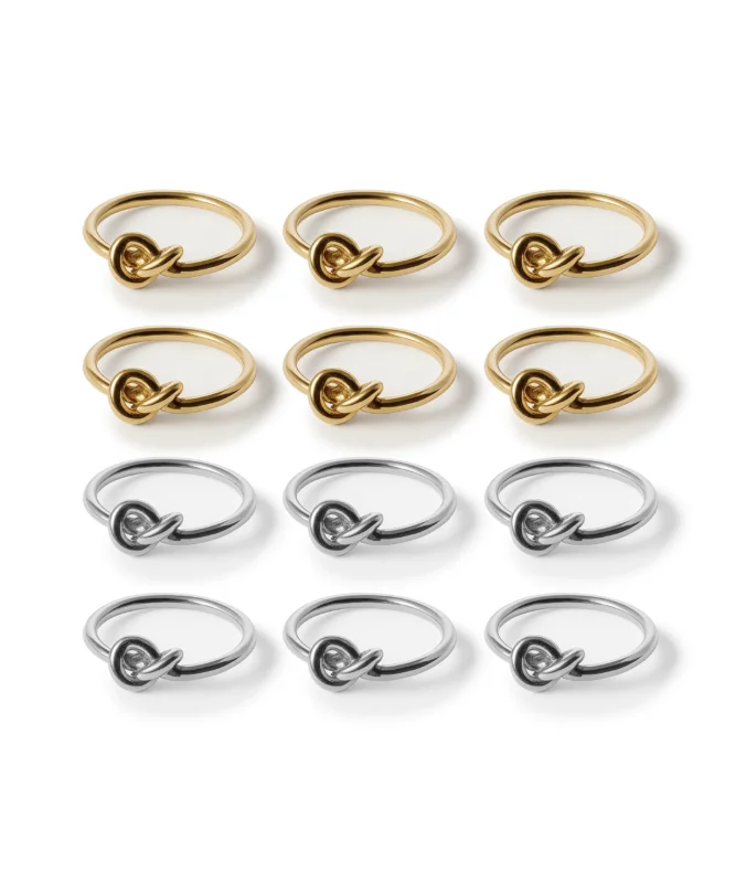 Serviettenringe in Gold und Silber im 2x 6er Set – tye collection von 7 O'CLOCK