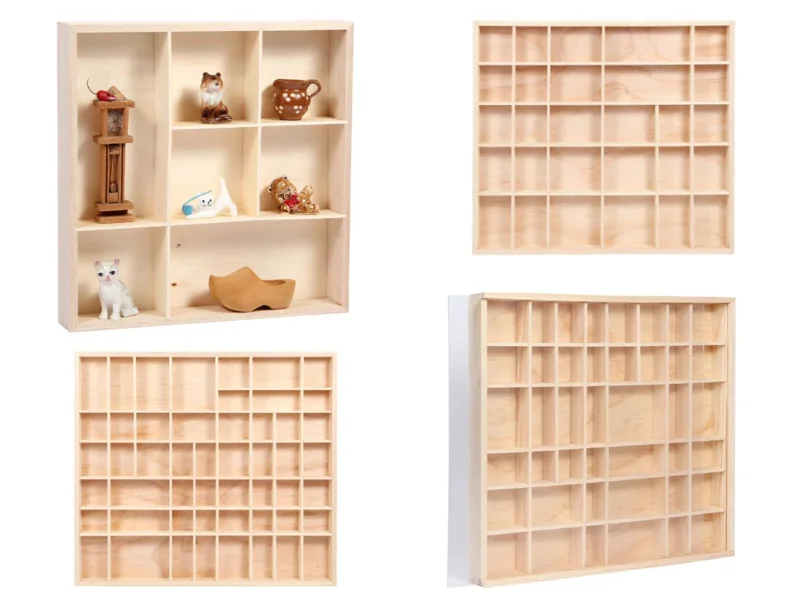 Setzkasten Holz Deko Regal Natur Sammlerkasten