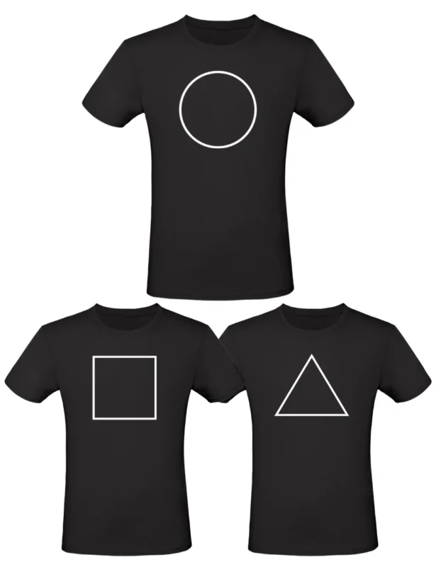 Spieler T-Shirt Dreieck Quadrat Kreis Soldaten Kostüm Shirt Game - Squid Spiel - Zeichen nach Wunsch