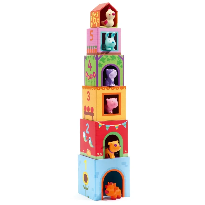 Stapelturm Topanifarm mit 6 Tieren von Djeco