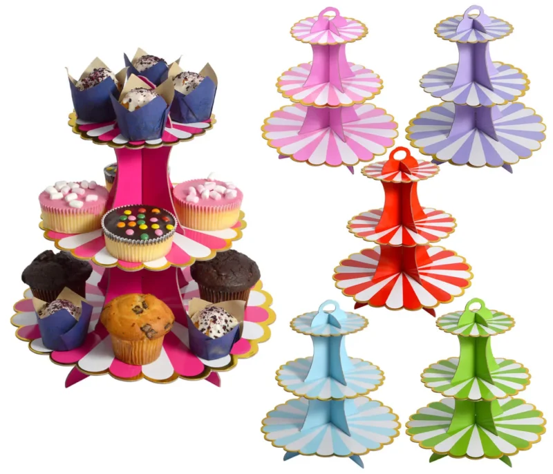 Etagere 3 Etagen Muffin Deko Cupcake Ständer Pappe 3-stöckig