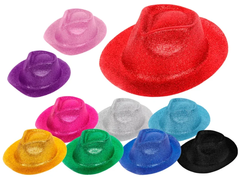 Glitzerhut Trilby Partyhut - für Damen Herren - Kostüm Accessoire