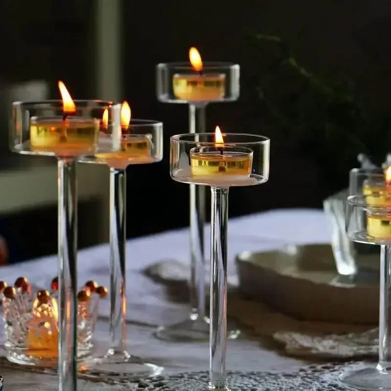 Stilvolles Glas Teelichthalter Set (in drei Größen) - Kochschein