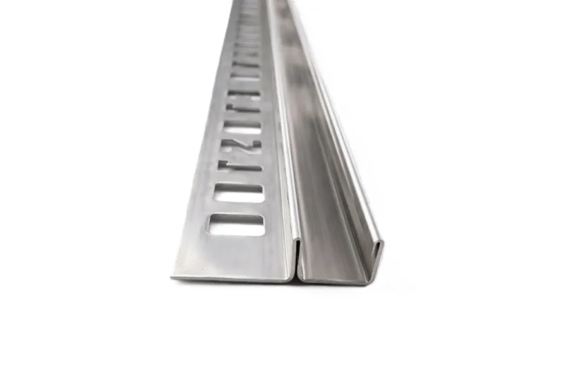 Slimline U-Winkelprofil – Edelstahl K220 gebürstet, ohne Bohren, Art.Nr. UEK220
