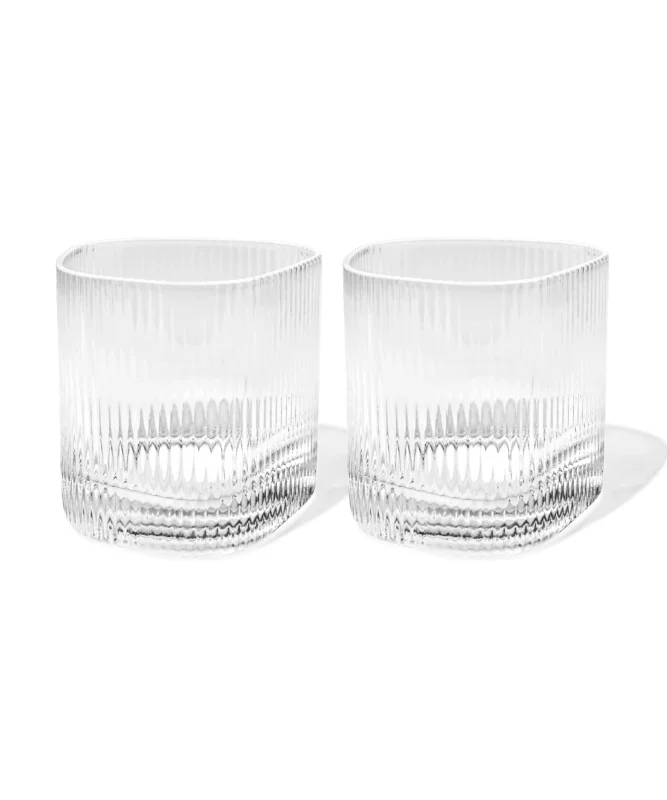 Kleines Trinkglas im gerillten Design – venice collection von 7 O'CLOCK