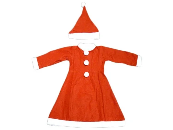 Weihnachtskostüm für Mädchen und Jungen 2 teilig Kinder Nikolaus Outfit bestehend aus Oberteil und Hose Unisex Kostüm Rot Weiß für Weihnachten Nikolausfeier Schulaufführung Party