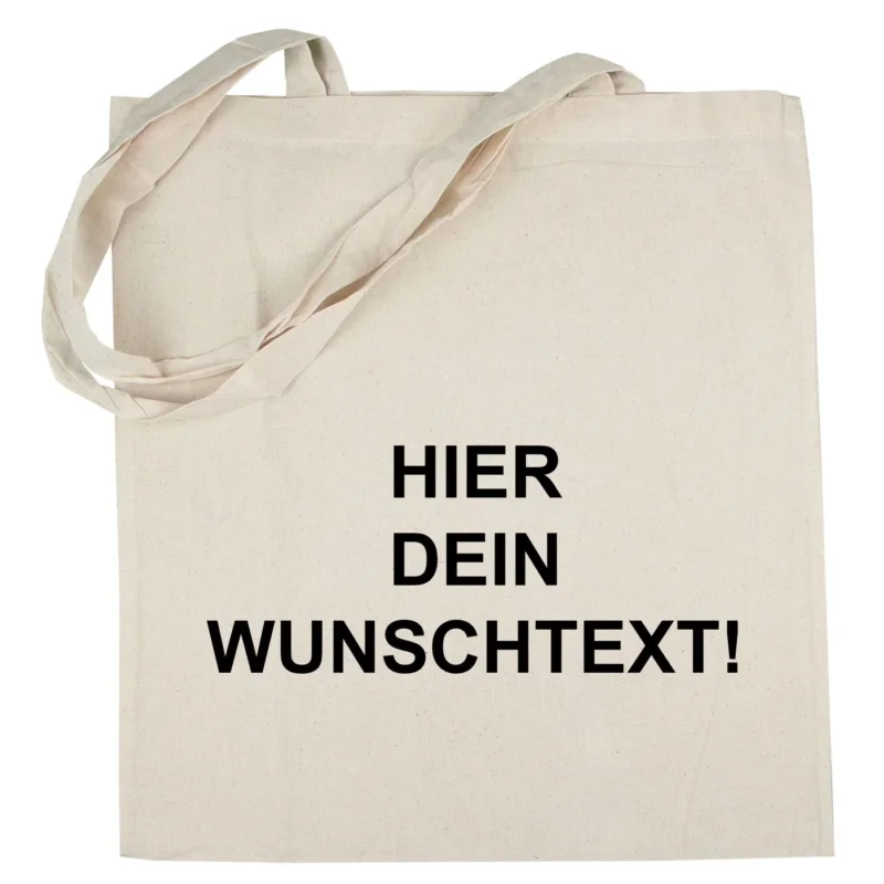 Jutebeutel Stoffbeutel Wunschtext selber gestalten Baumwolltasche Tragetasche Einkaufstasche personalisiert mit Henkeln - nachhaltig