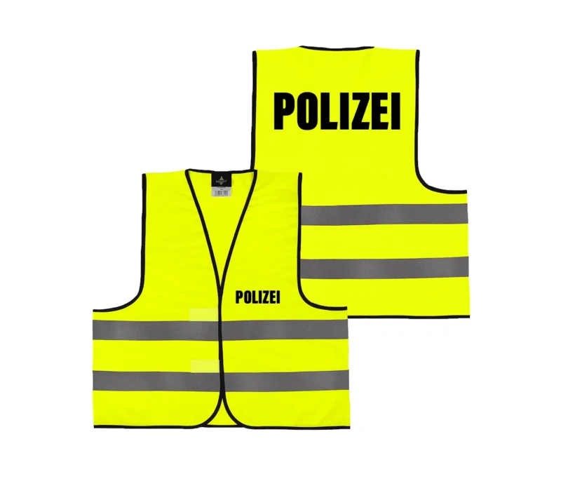 Alsino Warnweste mit Aufdruck - 5er 10er Sets Sicherheitsweste Polizei Sicherheit Personal Rücken/Front- Druck - Gelb Orange M/XL/XXL/5XL