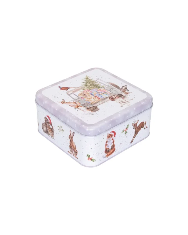 Weihnachtsauto Keksdose Winter Woodland von Wrendale Designs mit Tierillustrationen