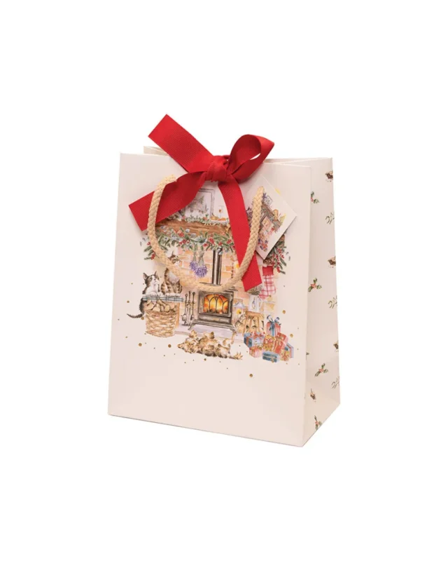 Weihnachtskamin Geschenktasche S "By the Fireside" von Wrendale Designs