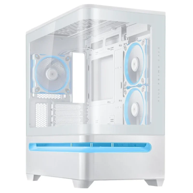 ASUS Prime AP202 ARGB White mATX PC Gehäuse mit Panorama Glas und GPU bis 420 mm