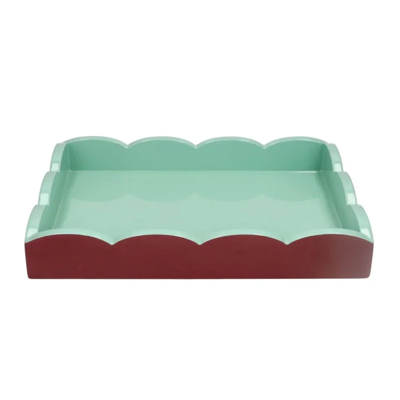 Addison Ross - Dienblad Scalloped - Cherry/Eau de Nill - 28x20 cm Dienblad Addison Ross