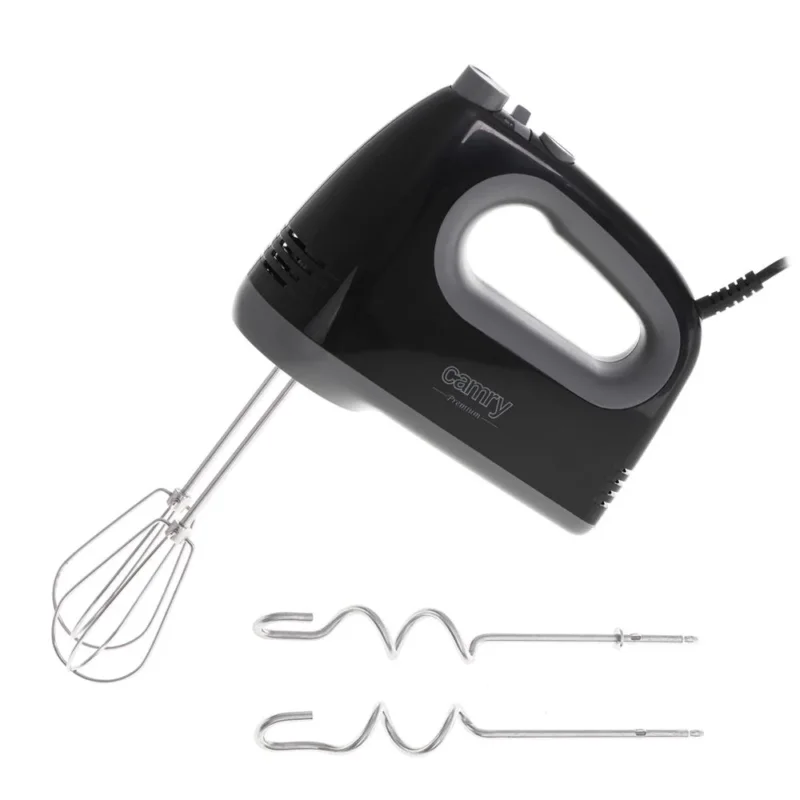 Camry CR 4220b Handmixer mit Knethaken und Quirlen, 750 W, schwarz