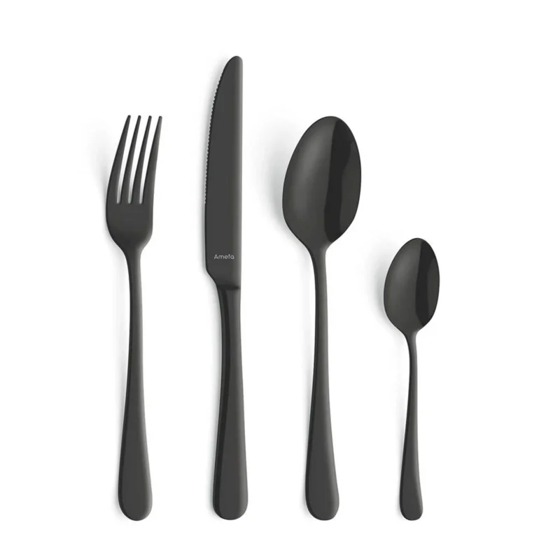 Amefa - Austin 24-delige Bestekset 6 Personen - Mat Zwart Bestekset Amefa