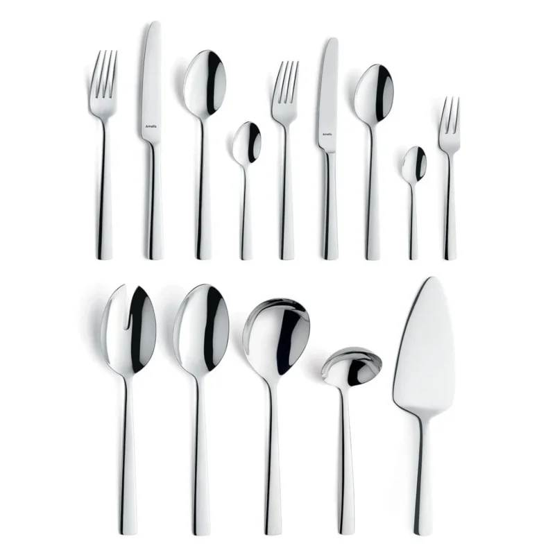Amefa - Moderno 60-delige Bestekset 6 Personen Hoogglans - Zilverkleurig Bestekset Amefa