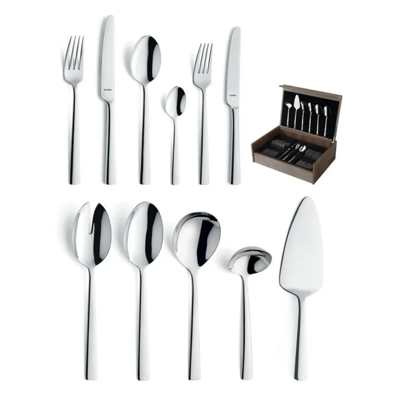 Amefa - Moderno 78-delige Bestekset 12 Personen Hoogglans - in luxe kist Bestekset Amefa