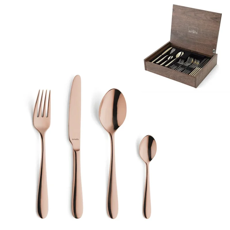Amefa - Oxford 24-delige Bestekset 6 Personen PVD Hoogglans Koper - in luxe kist Bestekset Amefa