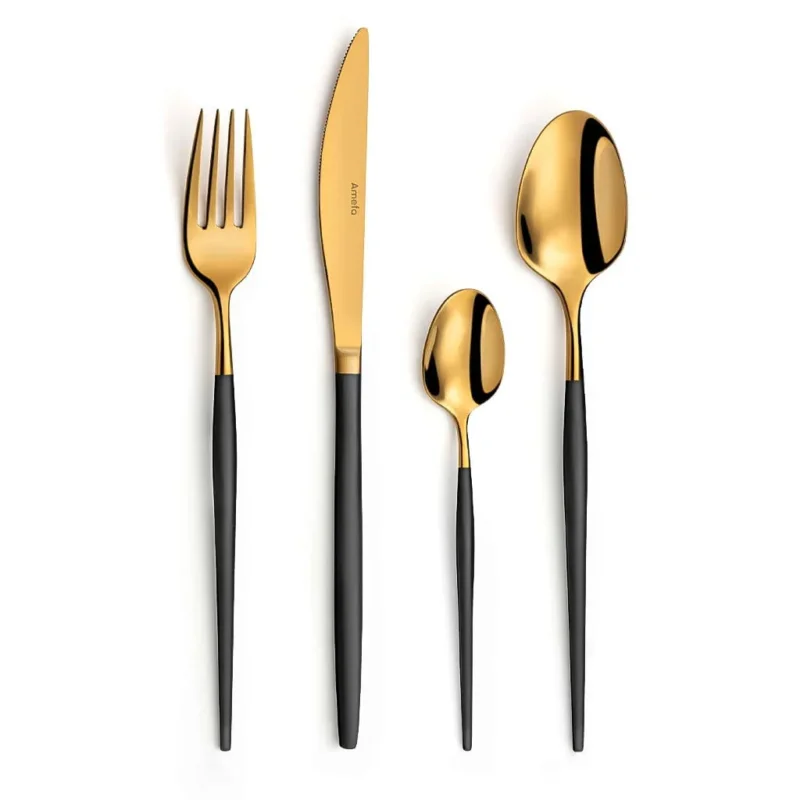 Amefa - Soprano 16-pcs Cutlery Set black/gold in Trend box Bestekset Amefa