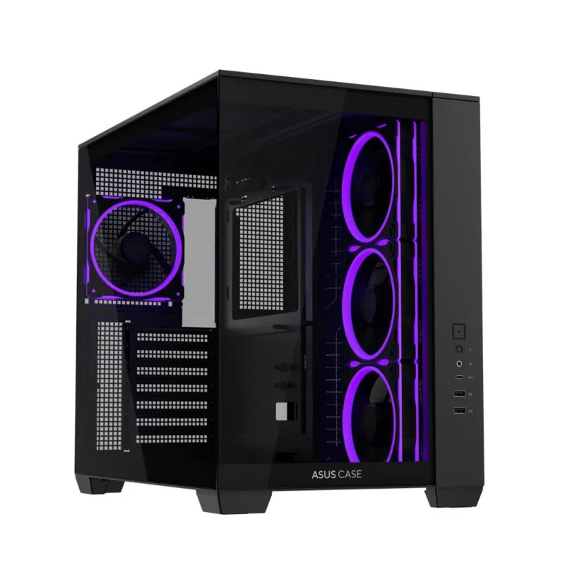 ASUS A32 PLUS TG ARGB Black ATX PC Gehäuse mit Panorama Glas und GPU bis 420 mm