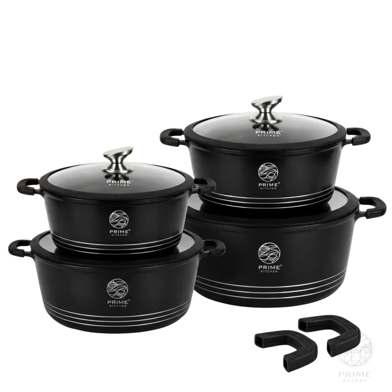 Prime Kitchen Topf-Set mit Keramikbeschichtung – 4-teilig (30, 32, 36, 40 cm) | Induktionsgeeignet | Antihaft-Kochtopf-Set Prime Deluxe GmbH