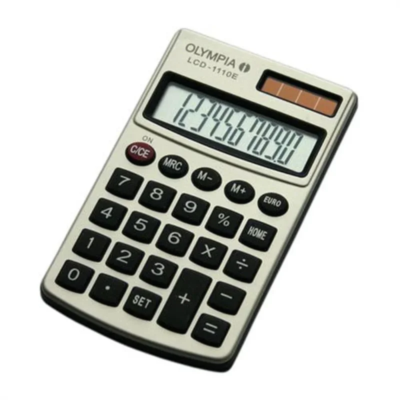 Olympia LCD 1110E Taschenrechner 10 stellig mit Euro Umrechnung Silber