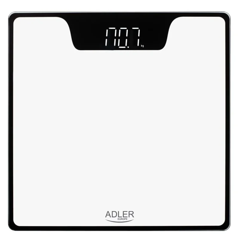 Adler AD 8174 Badezimmerwaage weiß Digital Personenwaage LED Display Batterie 180kg Anti Rutsch Füße