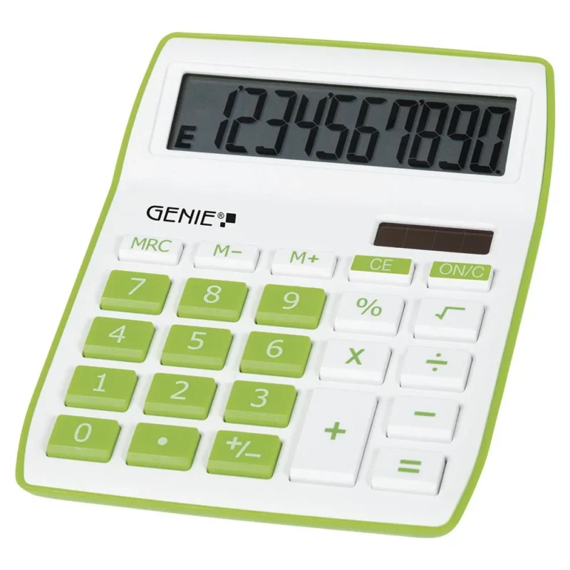 GENIE Taschenrechner 840 G Tischrechner 10 stellig Grün Weiß