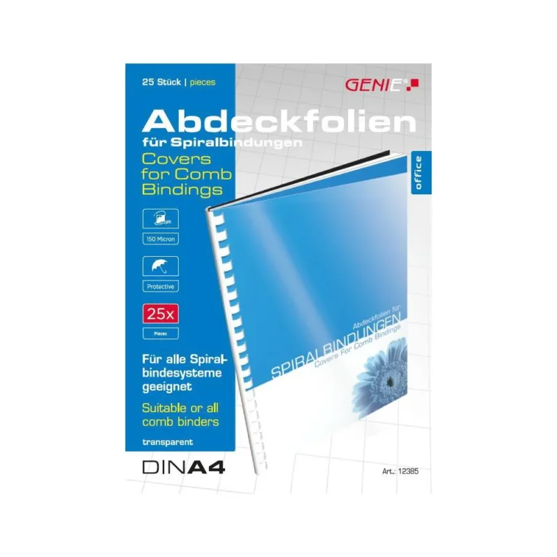 GENIE Transparente Deckblätter DIN A4 25 Stück