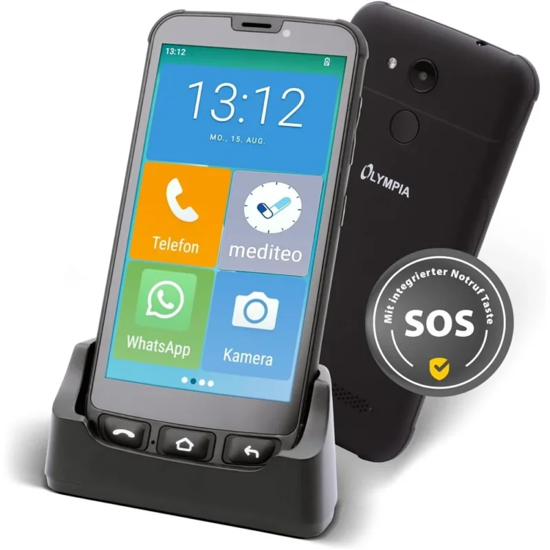 Olympia NEO Mini+ Seniorenhandy 5" Smartphone Notruftaste Whatsapp Android 15 4G LTE Dual SIM