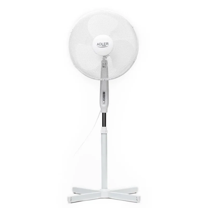 Adler AD 7305 Standventilator Weiß 40 cm Durchmesser Ventilator Standfuß höhenverstellbar