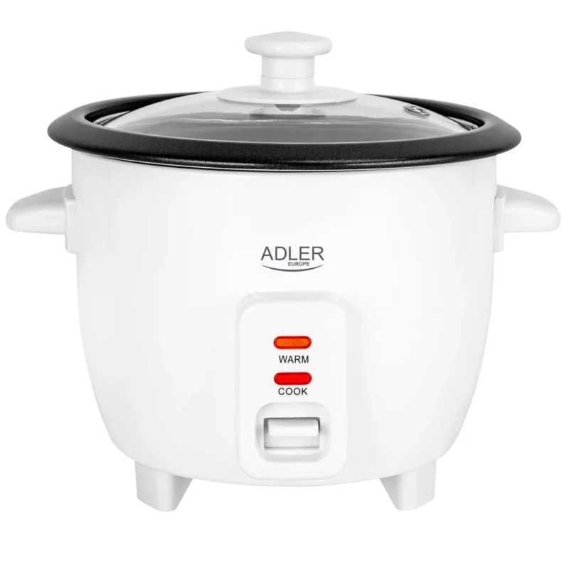 Adler AD 6418 Reiskocher 0,6 Liter kompakt mit Warmhaltefunktion Weiß