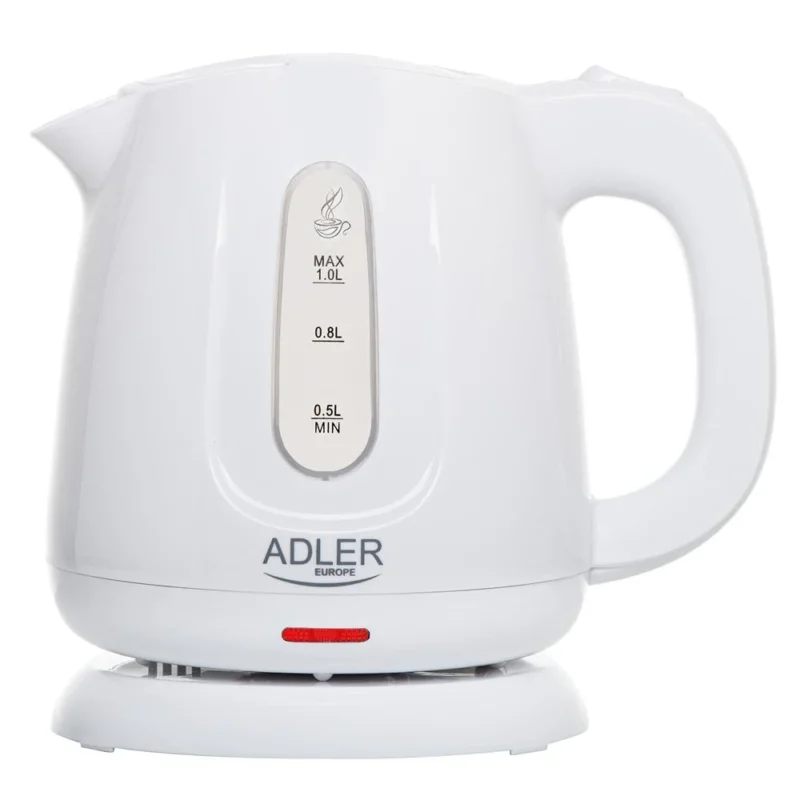 Adler AD 1373 Wasserkocher 1 Liter kompakt mit Abschaltautomatik und Wasserstandsanzeige Weiß