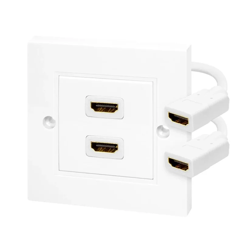 LogiLink HDMI Wanddose mit 2x HDMI-A Kabel, 4K/30 Hz, Weiß