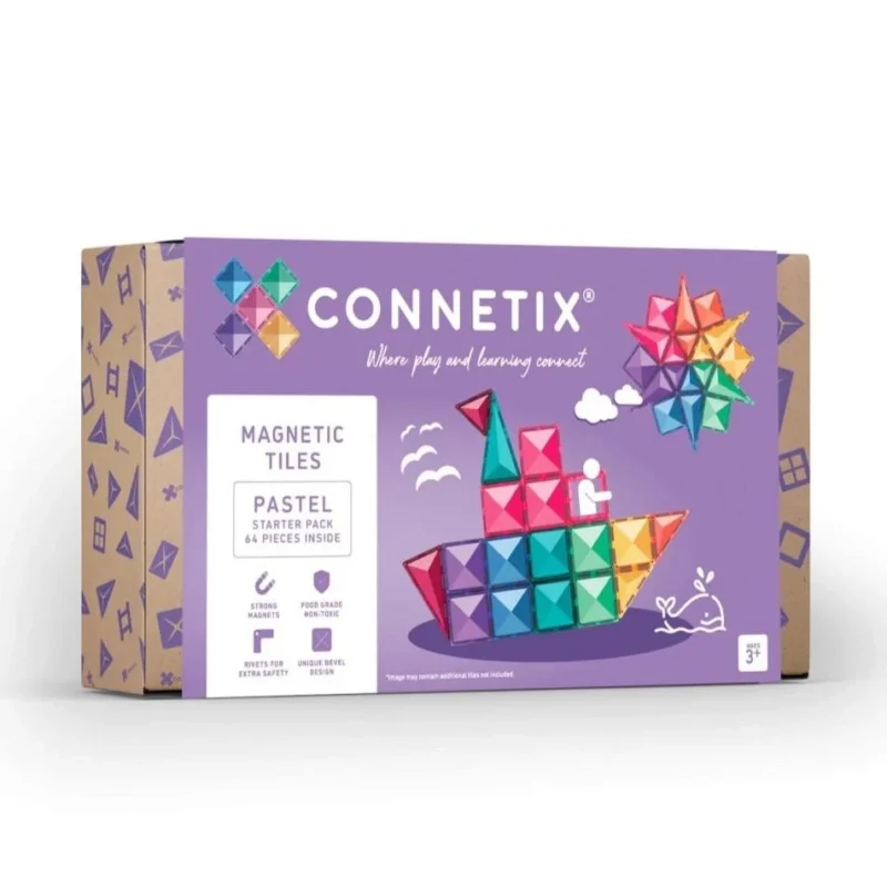 Connetix Magnetbausteine Pastel Starter Pack mit 64 Teilen