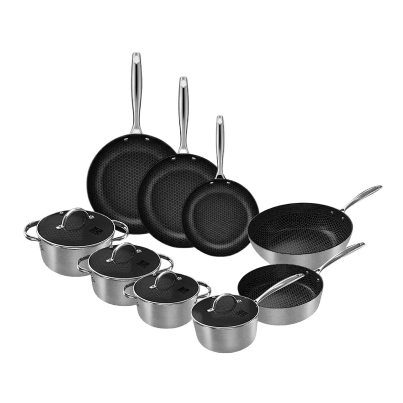 Cook & Pan - Honey RVS Pannenset 9-delig Pannenset Cook & Pan