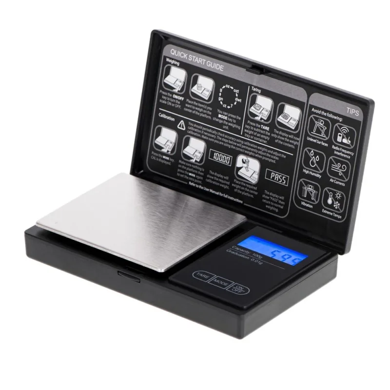 Adler AD 3176 Digitale Präzisions Taschenwaage Feinwaage mit LCD Anzeige Schwarz