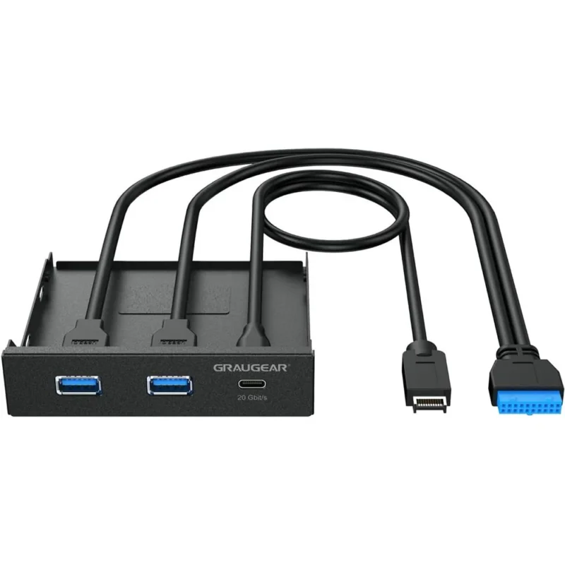 GRAUGEAR Multi Frontblende USB 3.2 Gen2x2 Type C 20 Gbit