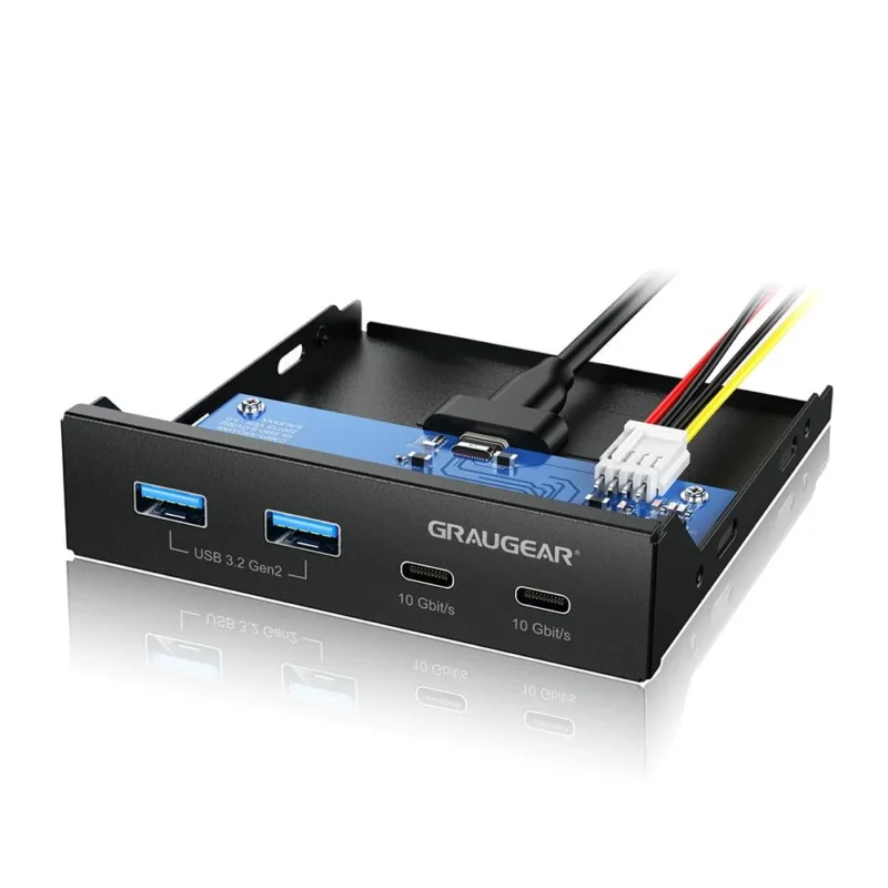 GRAUGEAR Multi Frontblende mit USB 3.2 Gen2 Hub 3,5 Zoll
