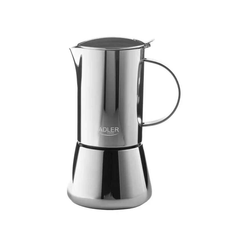 Adler AD 4417 Espresso Kaffeemaschine 620 ml aus Edelstahl silber, spülmaschinenfest
