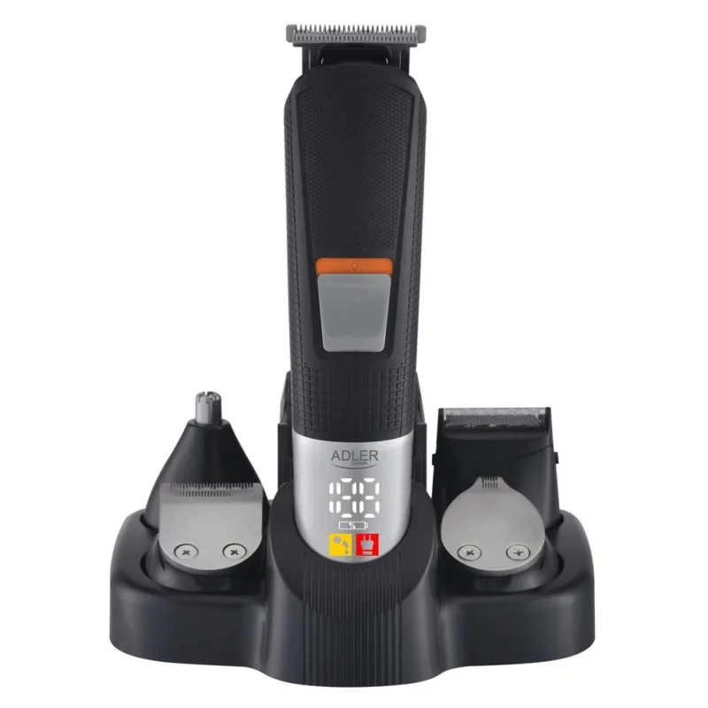 Adler AD 2943 5 in 1 Pflegeset Rasierer Trimmer mit Ladestation Schwarz