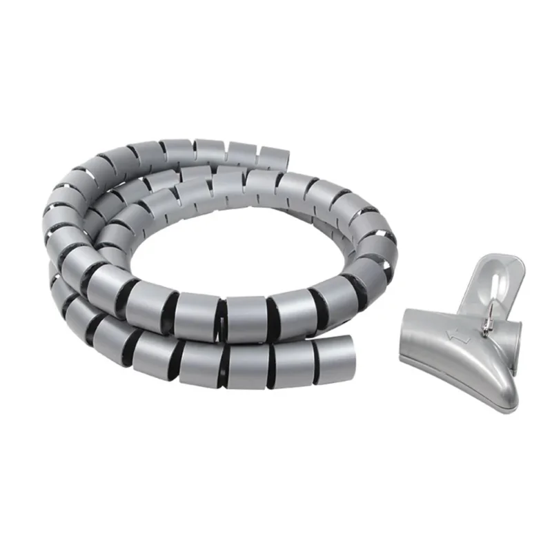 LogiLink Kabelschlauch Spiral mit Werkzeug 28 mm 1,5 m Grau