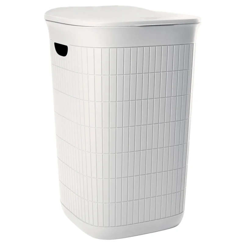 Wäschekorb 50 Liter groß mit Deckel Wäschesammler mit Löcher 38x36x54cm Wäschebox Wäschesortierer Haushaltskorb Korb Haushalt Kunststoff Wäschetruhe Wäschetonne Wäschesack