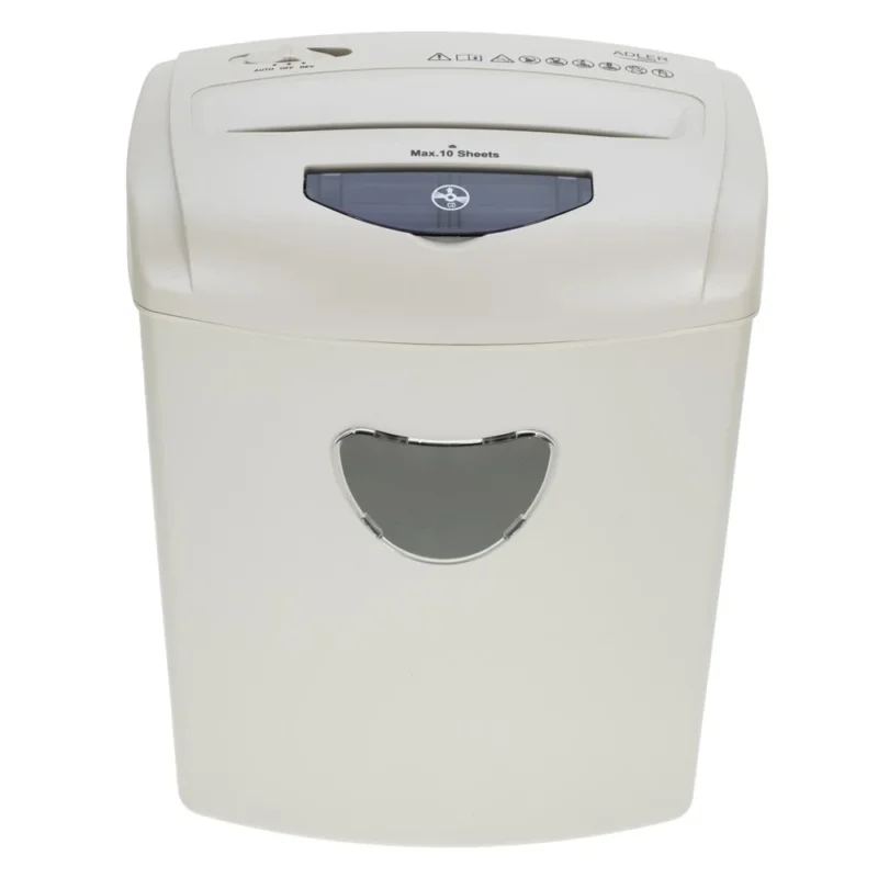 Adler AD 1038 Aktenvernichter, P-4 Dokumentenschredder für Papier, Kreditkarten und CD/DVDs, 10 Blatt, 21 Liter