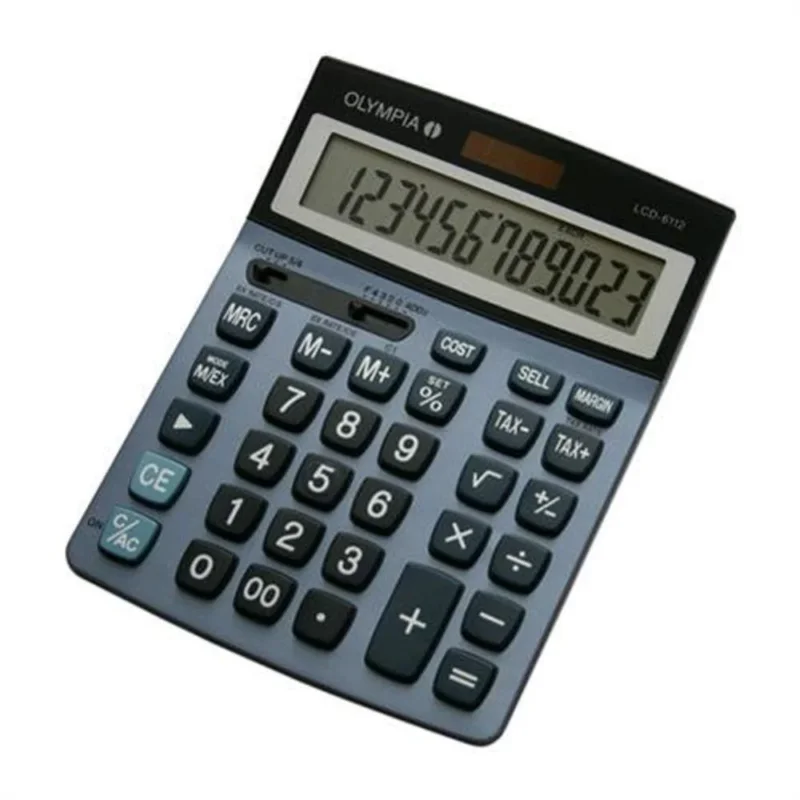 Olympia LCD 6112 Tischrechner 12 stellig Batterie Solar Stahlblau