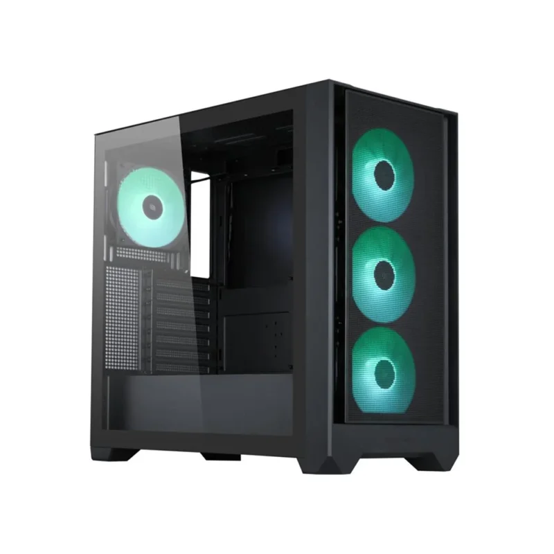 Silentware Flow 110 Black – A-RGB Midi Tower mit Meshfront, Glas-Seitenfenster & 4 Lüftern