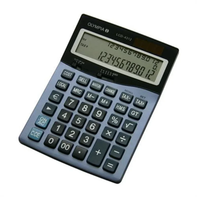 Olympia LCD 4312 Tischrechner 3 zeilig 12 stellig Stahlblau