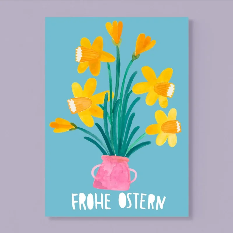 Postkarte zu Ostern von Frau Ottilie_Frohe Ostern