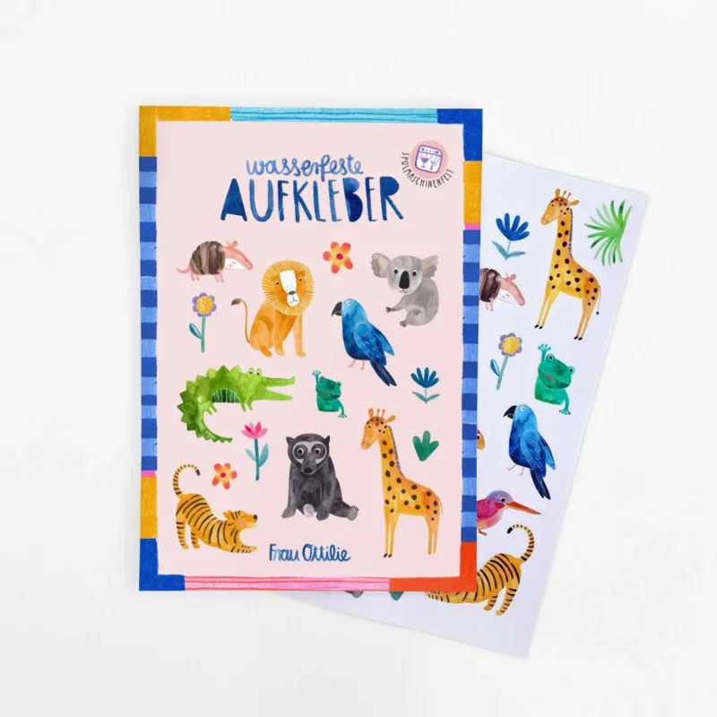 Wasserfeste Aufkleber von Frau Ottilie_Wilde Tiere